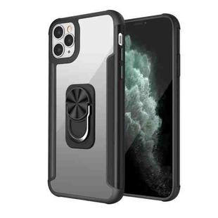 PC +TPU + Metal Shockproof Protective Case with Ring Holder For iPhone 11 Pro Max(Black)