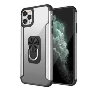PC +TPU + Metal Shockproof Protective Case with Ring Holder For iPhone 11 Pro Max(Silver)