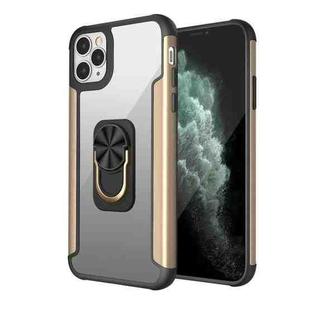 PC +TPU + Metal Shockproof Protective Case with Ring Holder For iPhone 11 Pro Max(Gold)