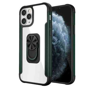 PC +TPU + Metal Shockproof Protective Case with Ring Holder For iPhone 12 / 12 Pro(Green)
