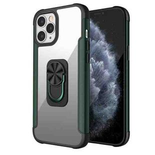 PC +TPU + Metal Shockproof Protective Case with Ring Holder For iPhone 12 Pro Max(Green)
