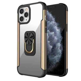 PC +TPU + Metal Shockproof Protective Case with Ring Holder For iPhone 12 Pro Max(Gold)