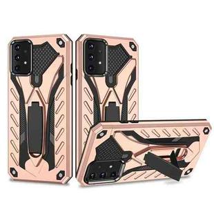 For Samsung Galaxy A52 5G / 4G Shockproof TPU + PC Protective Case with Holder(Rose Gold)