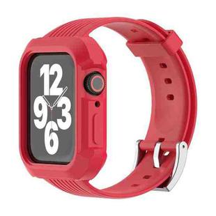TPU Integrated Fuel Injection Watch Band For Apple Watch Series 7 45mm / 6 & SE & 5 & 4 44mm / 3 & 2 & 1 42mm(Red)