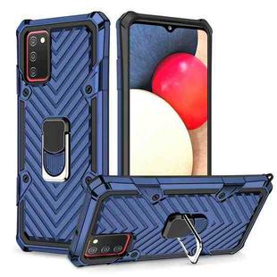 For Samsung Galaxy A02s (US Version) Cool Armor PC + TPU Shockproof Case with 360 Degree Rotation Ring Holder(Blue)