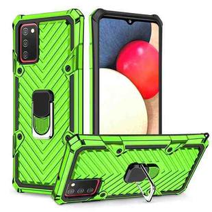 For Samsung Galaxy A02s (US Version) Cool Armor PC + TPU Shockproof Case with 360 Degree Rotation Ring Holder(Green)