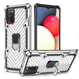 For Samsung Galaxy A02s (US Version) Cool Armor PC + TPU Shockproof Case with 360 Degree Rotation Ring Holder(Silver)