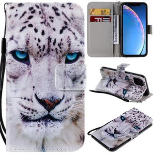 For iPhone 11 Pro Painted Pattern Horizontal Flip Leather Case, with Wallet & Holder & Card Slots & Lanyard(White Leopard)