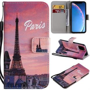 For iPhone 11 Pro Painted Pattern Horizontal Flip Leather Case, with Wallet & Holder & Card Slots & Lanyard(Tower)