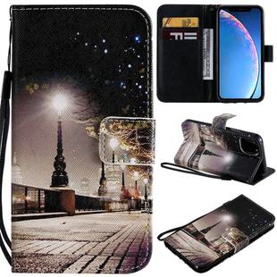 For iPhone 11 Pro Painted Pattern Horizontal Flip Leather Case, with Wallet & Holder & Card Slots & Lanyard(Cityscape)