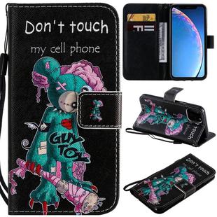 For iPhone 11 Pro Painted Pattern Horizontal Flip Leather Case, with Wallet & Holder & Card Slots & Lanyard(One-eyed Mouse)