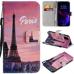 For iPhone 11 Painted Pattern Horizontal Flip Leather Case, with Wallet & Holder & Card Slots & Lanyard(Tower)