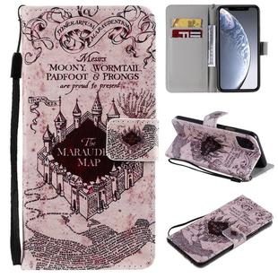 For iPhone 11 Pro Max Painted Pattern Horizontal Flip Leather Case, with Wallet & Holder & Card Slots & Lanyard(Castle)