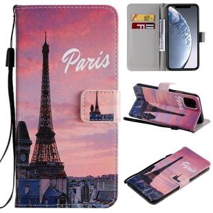 For iPhone 11 Pro Max Painted Pattern Horizontal Flip Leather Case, with Wallet & Holder & Card Slots & Lanyard(Tower)