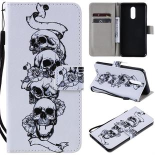 For LG Stylo 5 Painted Pattern Horizontal Flip Leather Case, with Wallet & Holder & Card Slots & Lanyard(Skull)
