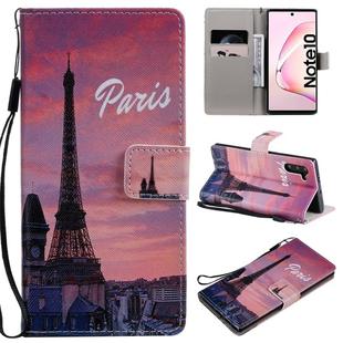 For Galaxy Note 10 Painted Pattern Horizontal Flip Leather Case, with Wallet & Holder & Card Slots & Lanyard(Tower)