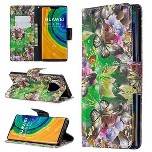 For Huawei Mate 30 Pro 3D Pattern Colored Drawing Horizontal Flip Leather Case with Holder & Card Slots & Wallet(Green Butterfly)