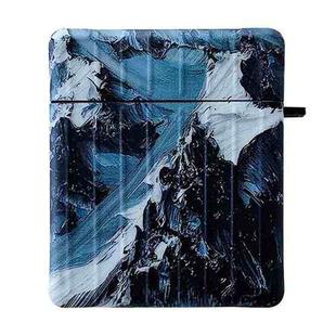 TPU Shockproof Earphone Protective Case For AirPods 1 / 2(Oil Painting Snow Mountain)