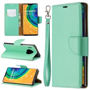 For Huawei Mate 30 Pro Litchi Texture Pure Color Horizontal Flip PU Leather Case with Holder & Card Slots & Wallet & Lanyard(Green)