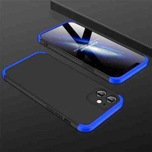 For iPhone 12 mini GKK Three Stage Splicing Full Coverage PC Case (Black+Blue)