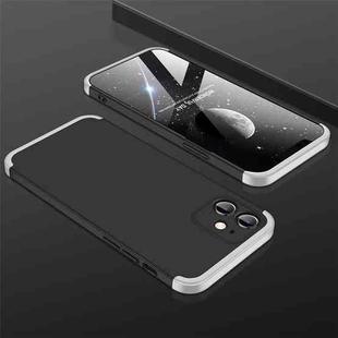 For iPhone 12 GKK Three Stage Splicing Full Coverage PC Case(Black+Silver)
