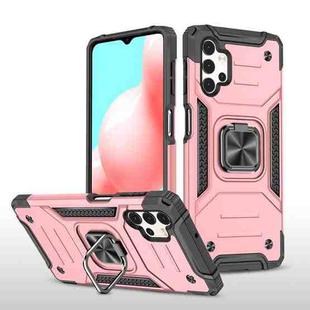 For Samsung Galaxy A32 5G Magnetic Armor Shockproof TPU + PC Case with Metal Ring Holder(Rose Gold)