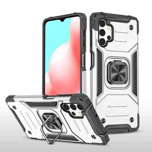 For Samsung Galaxy A32 5G Magnetic Armor Shockproof TPU + PC Case with Metal Ring Holder(Silver)