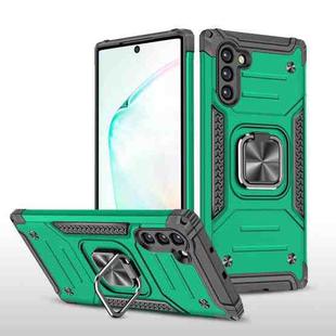 For Samsung Galaxy Note 10 Magnetic Armor Shockproof TPU + PC Case with Metal Ring Holder(Dark Green)