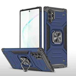 For Samsung Galaxy Note 10 Plus Magnetic Armor Shockproof TPU + PC Case with Metal Ring Holder(Blue)