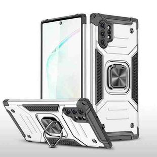 For Samsung Galaxy Note 10 Plus Magnetic Armor Shockproof TPU + PC Case with Metal Ring Holder(Silver)