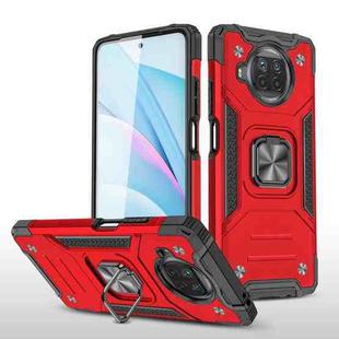 For Xiaomi Mi 10T Lite 5G Magnetic Armor Shockproof TPU + PC Case with Metal Ring Holder(Red)
