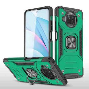 For Xiaomi Mi 10T Lite 5G Magnetic Armor Shockproof TPU + PC Case with Metal Ring Holder(Dark Green)
