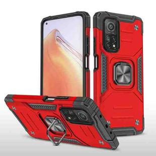 For Xiaomi Mi 10T Pro 5G Magnetic Armor Shockproof TPU + PC Case with Metal Ring Holder(Red)