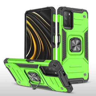 For Xiaomi Poco M3 Magnetic Armor Shockproof TPU + PC Case with Metal Ring Holder(Green)