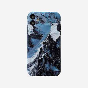 For iPhone 12 Colored Drawing Pattern Fine Hole IMD Shockproof TPU Protective Case(Snow Mountain)