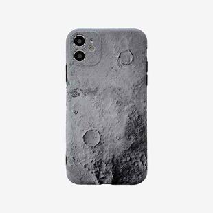 For iPhone 12 Colored Drawing Pattern Fine Hole IMD Shockproof TPU Protective Case(Moon)