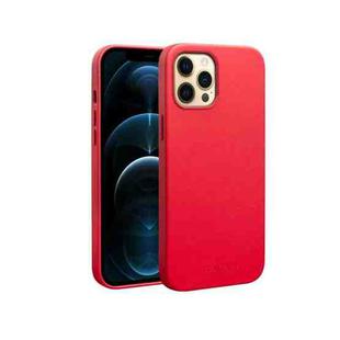 For iPhone 12 Pro Max QIALINO Nappa Leather Shockproof Magsafe Case(Red)