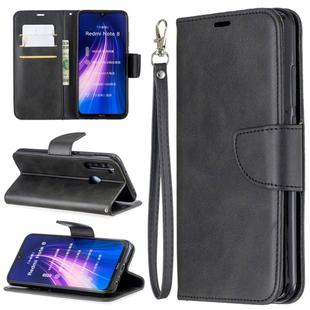 For Xiaomi Redmi Note 8 Retro Lambskin Texture Pure Color Horizontal Flip PU Leather Case with Holder & Card Slots & Wallet & Lanyard(Black)