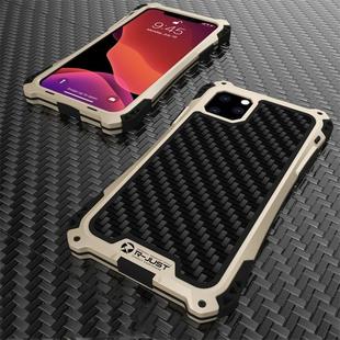 For iPhone 11 Pro Max R-JUST AMIRA Shockproof Dustproof Metal Protective Case(Black Gold)