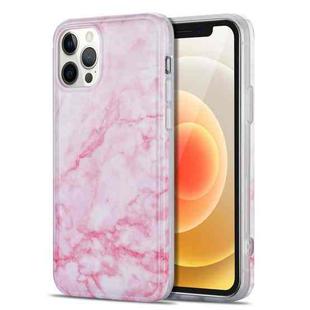 TPU Glossy Marble Pattern IMD Protective Case For iPhone 12 Pro(Light Pink)