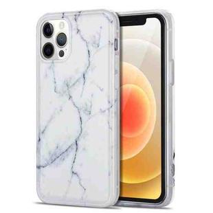 TPU Glossy Marble Pattern IMD Protective Case For iPhone 12 Pro(White)