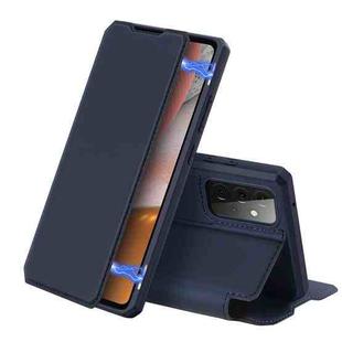 For Samsung Galaxy A72 DUX DUCIS Skin X Series PU + TPU Horizontal Flip Leather Case with Holder & Card Slots(Blue)