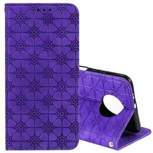 For Xiaomi Redmi Note 9 5G (CN Version) / Note 9T 5G Lucky Flowers Embossing Pattern Magnetic Horizontal Flip Leather Case with Holder & Card Slots(Purple)