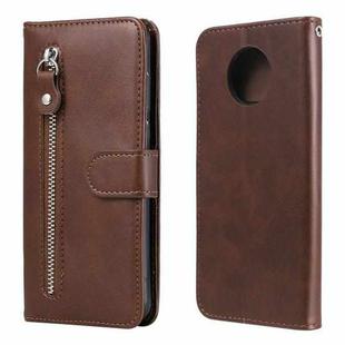 For Xiaomi Redmi Note 9 5G (CN Version) / Note 9T 5G Fashion Calf Texture Zipper Horizontal Flip Leather Case with Holder & Card Slots & Wallet(Brown)