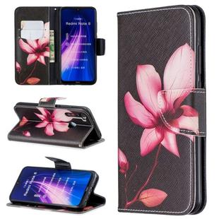 For Xiaomi Redmi Note 8 Colored Drawing Horizontal Flip Leather Case with Holder & Card Slots & Wallet(Lotus)