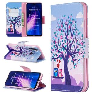 For Xiaomi Redmi Note 8 Colored Drawing Horizontal Flip Leather Case with Holder & Card Slots & Wallet(Two Eagle)