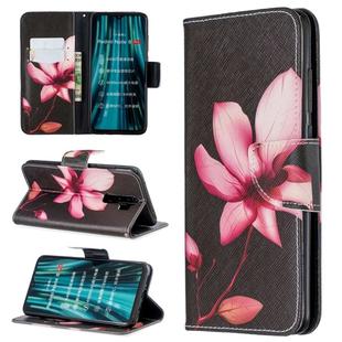For Xiaomi Redmi Note 8 Pro Colored Drawing Horizontal Flip Leather Case with Holder & Card Slots & Wallet(Lotus)