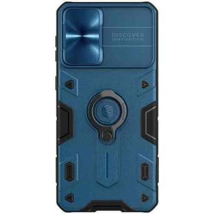 For Samsung Galaxy S21+ 5G NILLKIN Shockproof CamShield Armor Protective Case with Invisible Ring Holder(Blue)
