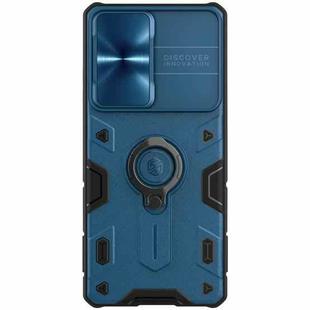 For Samsung Galaxy S21 Ultra 5G NILLKIN Shockproof CamShield Armor Protective Case with Invisible Ring Holder(Blue)