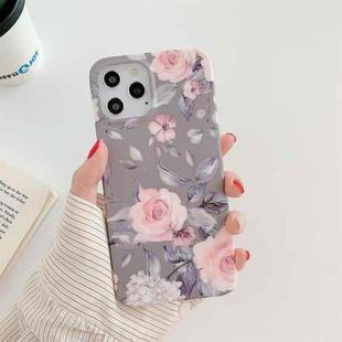 Shockproof IMD TPU Protective Case For iPhone 11 Pro(Grey Background Flower)